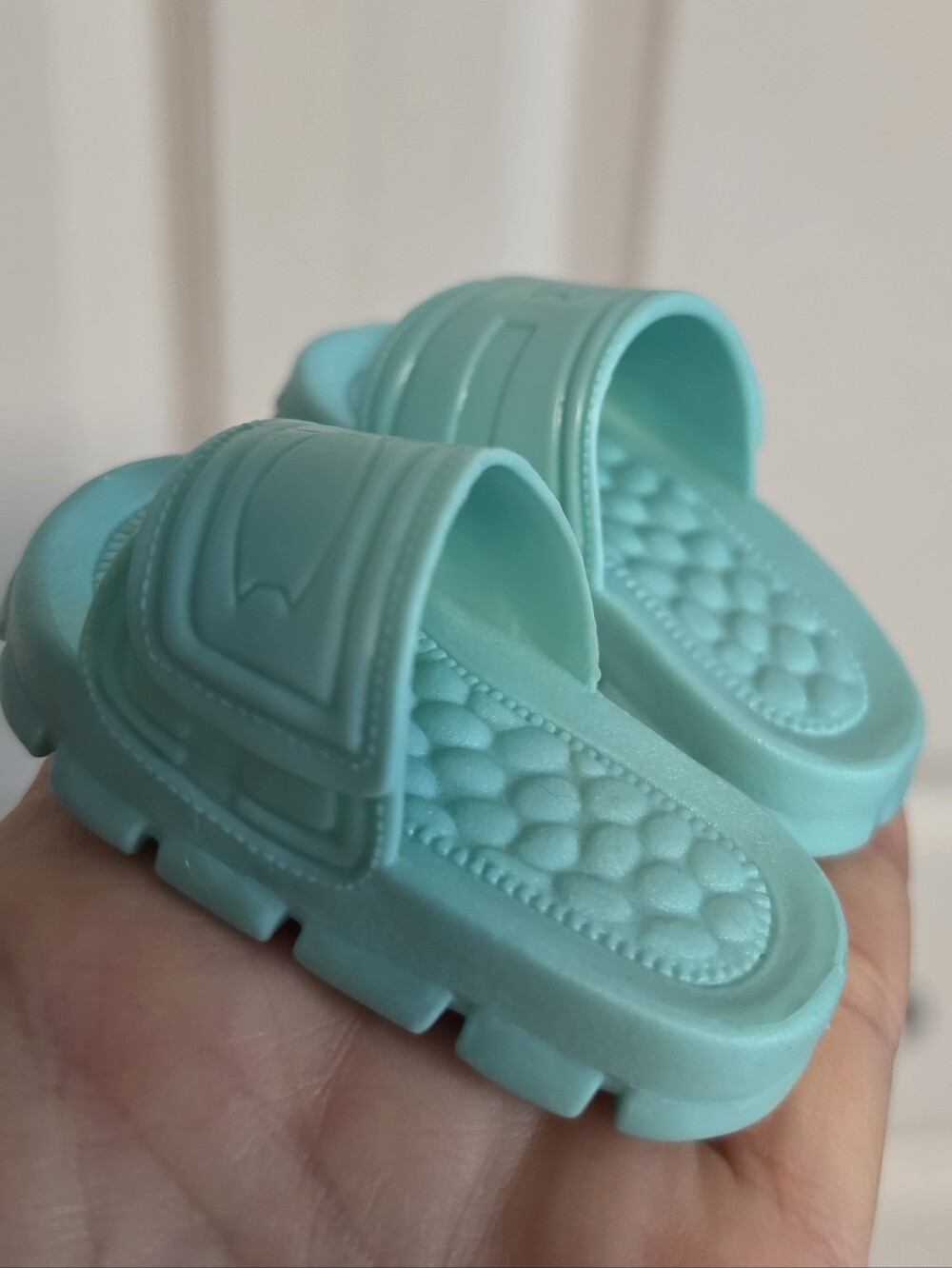 18 inch doll Aqua Slide Sandals - Light Teal american girl doll size